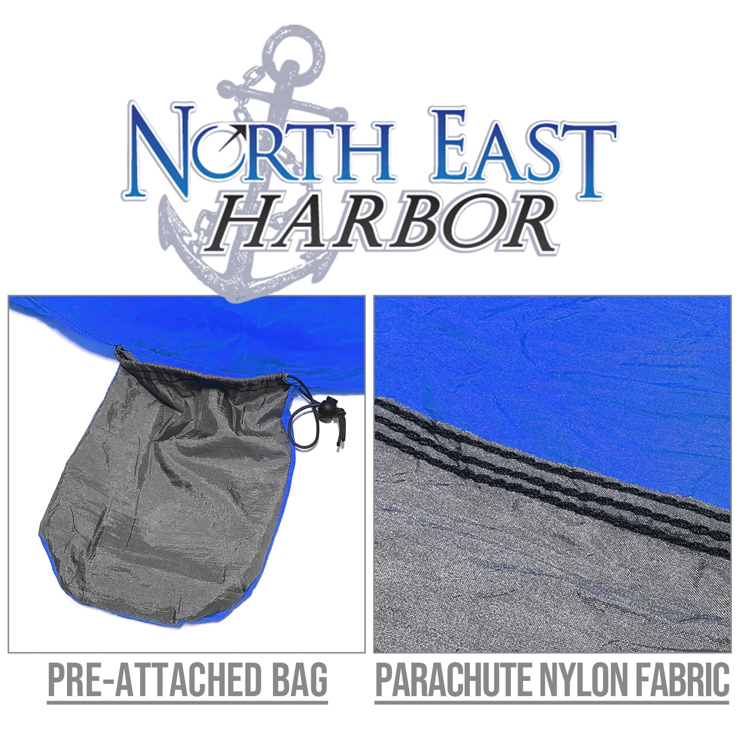 NEH Portable Camping Hammock for Two, Carabiners, Bag