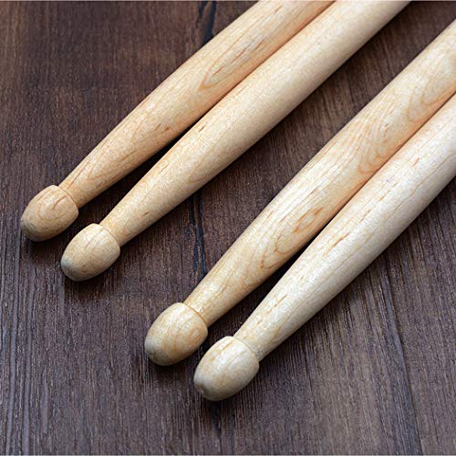 Premium Maple Drum Sticks - 5A Wood Tip (2 Pairs)
