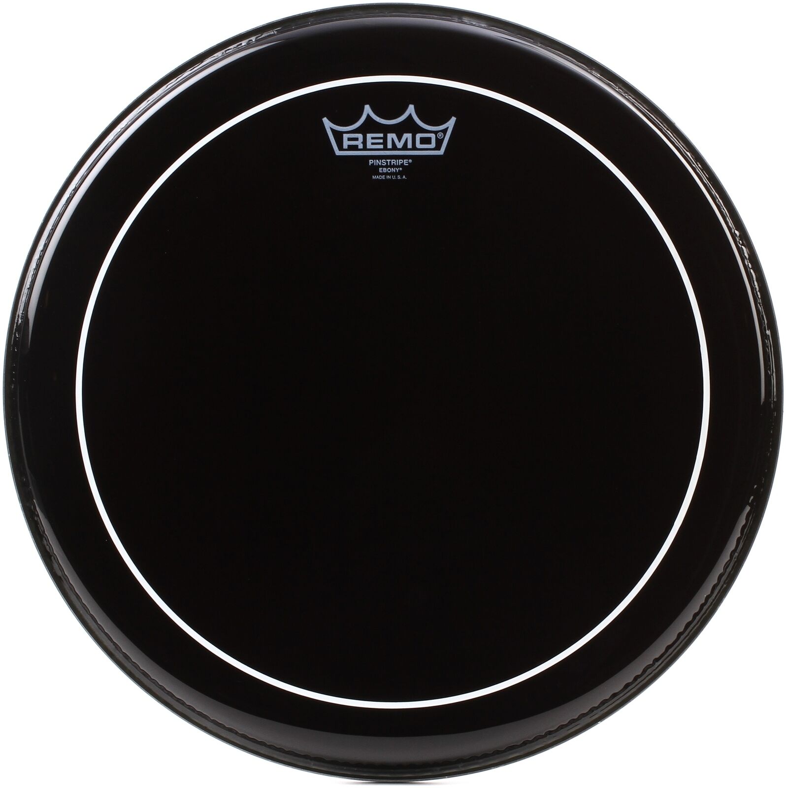 Remo Ebony Pinstripe Drumhead: 14" Configuration