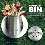 Silver Utopia Kitchen Countertop Compost Bin - 1.3 Gallon