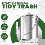 Silver Utopia Kitchen Countertop Compost Bin - 1.3 Gallon