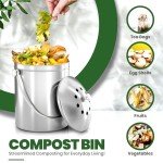 Silver Utopia Kitchen Countertop Compost Bin - 1.3 Gallon