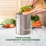 Silver Utopia Kitchen Countertop Compost Bin - 1.3 Gallon