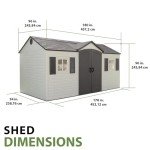 Lifetime Outdoor Storage Shed, 8x15 Feet, Desert Sand