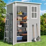 Gizoon 5x3 FT Grey Resin Outdoor Storage Shed