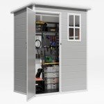 Gizoon 5x3 FT Grey Resin Outdoor Storage Shed