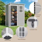 Gizoon 5x3 FT Grey Resin Outdoor Storage Shed