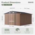 Aoxun 10x12 FT Metal Tool Storage Shed
