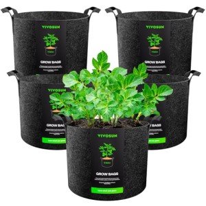 VIVOSUN 5-Pack Heavy Duty 5 Gallon Grow Bags