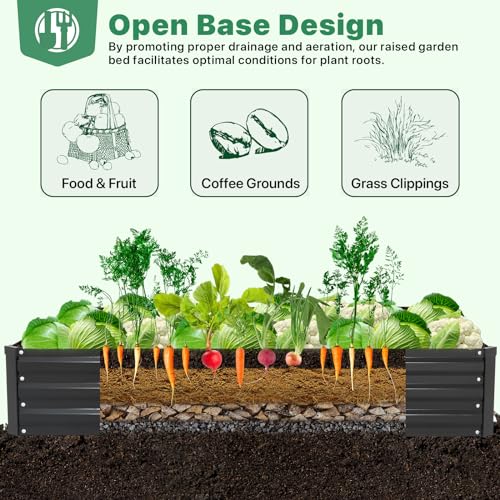 Galvanized Raised Garden Bed Kit for Vegetables & Herbs