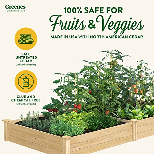 USA Made Cedar Raised Garden Bed, 4' x 8