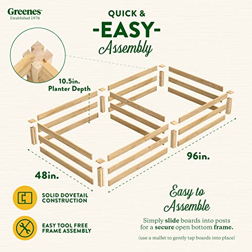 USA Made Cedar Raised Garden Bed, 4' x 8
