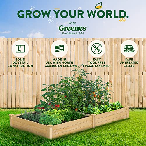 USA Made Cedar Raised Garden Bed, 4' x 8