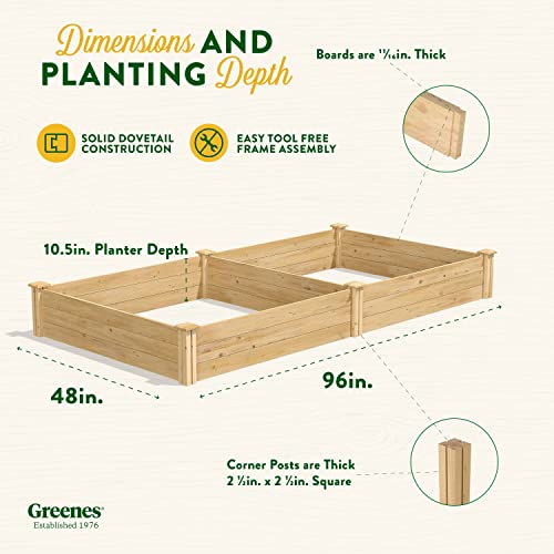 USA Made Cedar Raised Garden Bed, 4' x 8