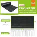 Heavy Duty 6x300FT Weed Barrier Landscape Fabric