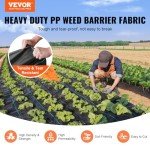 VEVOR Heavy Duty Weed Barrier Landscape Fabric 4FTx300FT