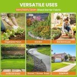 Heavy Duty 6x300FT Weed Barrier Landscape Fabric