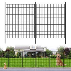 10-Panel Metal Dog Fence for Garden and Yard