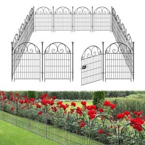 Getlay 40” Tall Garden Fence with Gate, 12 Panels