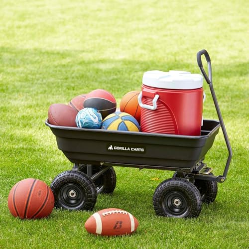 Gorilla Carts Poly Garden Dump Cart, 600 lb Capacity