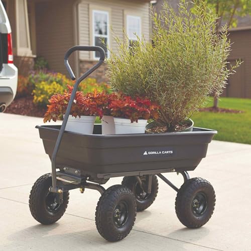 Gorilla Carts Poly Garden Dump Cart, 600 lb Capacity