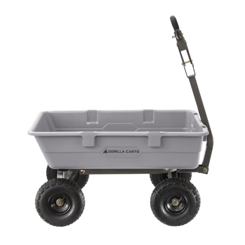 Gorilla Carts Heavy Duty Poly Garden Wheelbarrow Cart