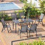 Set of 2 Portable Outdoor Patio Chairs with Armrests