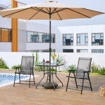 Set of 2 Portable Outdoor Patio Chairs with Armrests