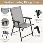 Set of 2 Portable Outdoor Patio Chairs with Armrests
