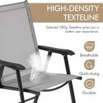 Set of 2 Portable Outdoor Patio Chairs with Armrests