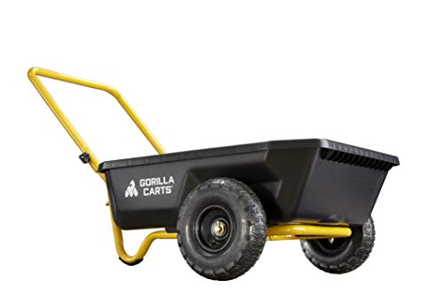Gorilla Carts Poly Dump Cart, Garden Wagon, 4 cu ft