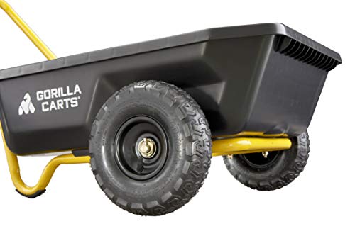 Gorilla Carts Poly Dump Cart, Garden Wagon, 4 cu ft