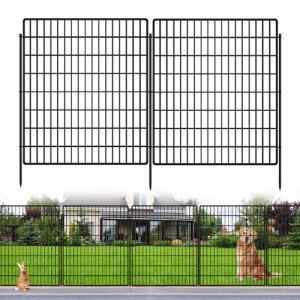 10-Panel Metal Dog Fence for Garden and Yard