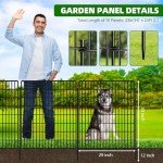 10-Panel Metal Dog Fence for Garden and Yard