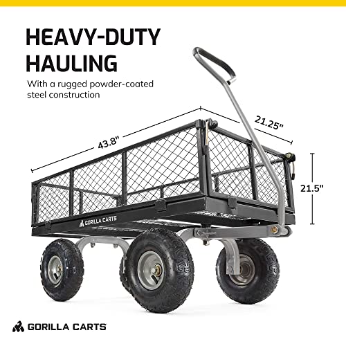 800 Pound Capacity Heavy Duty Steel Mesh Utility Cart