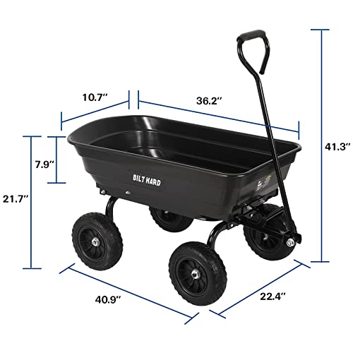 BILT HARD 4 Cu.Ft. Poly Yard Dump Cart