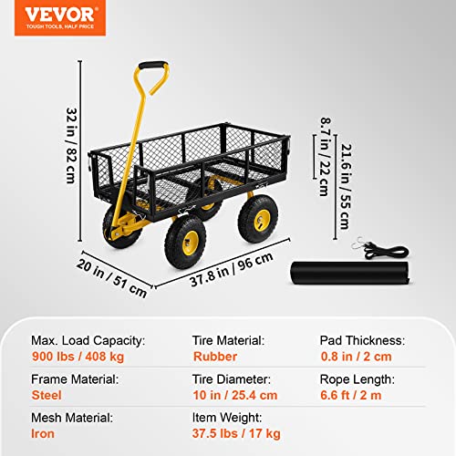 VEVOR Heavy Duty Garden Cart, 900 lbs Capacity