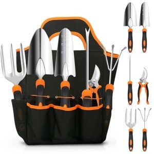 Stainless Steel Gardening Tool Set with Tote Bag