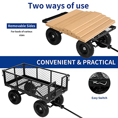 BILT HARD 400 lbs Steel Garden Cart with Rotating Handle