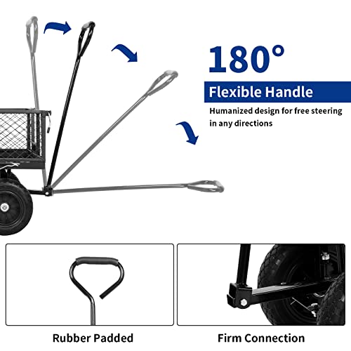 BILT HARD 400 lbs Steel Garden Cart with Rotating Handle