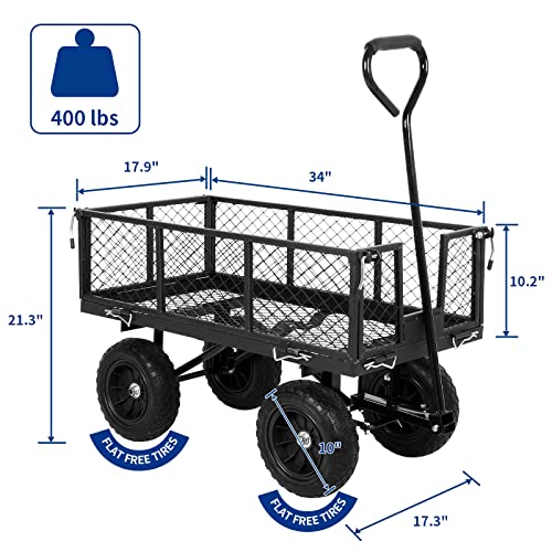 BILT HARD 400 lbs Steel Garden Cart with Rotating Handle