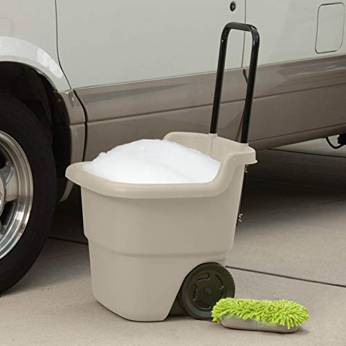 Suncast 15.5 Gal Multi-Purpose Cart with Wheels, Brown/Taupe