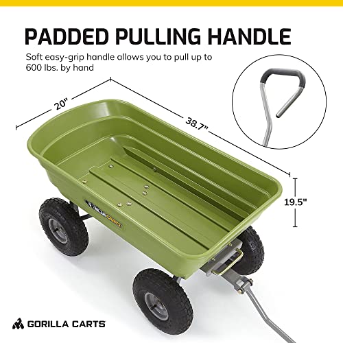Gorilla Carts Heavy Duty Poly Yard Garden Wheelbarrow