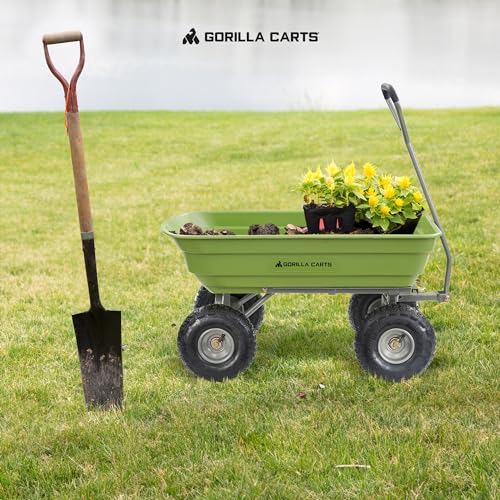 Gorilla Carts Heavy Duty Poly Yard Garden Wheelbarrow