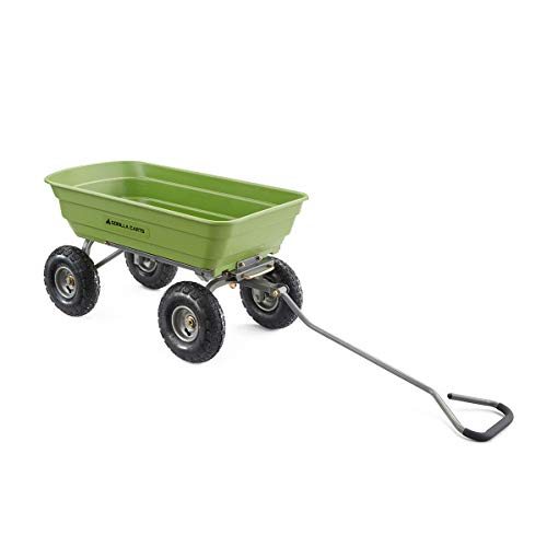 Gorilla Carts Heavy Duty Poly Yard Garden Wheelbarrow