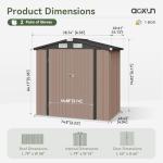 Aoxun 6x3.9 FT Metal Outdoor Storage Shed