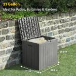 31 Gallon Waterproof Outdoor Storage Box - Grey