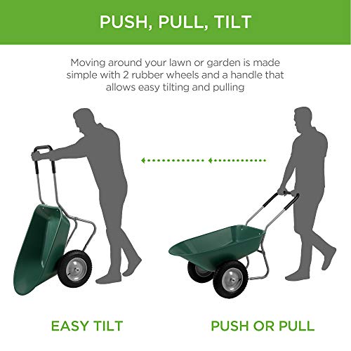 Dual-Wheel Utility Yard Wheelbarrow for Lawn and Garden