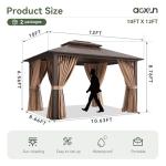Aoxun 12'x10' Hardtop Aluminum Gazebo with Curtains