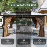 Aoxun 12'x10' Hardtop Aluminum Gazebo with Curtains